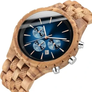 Reloj de madera, elegante cronógrafo, casual, calendario